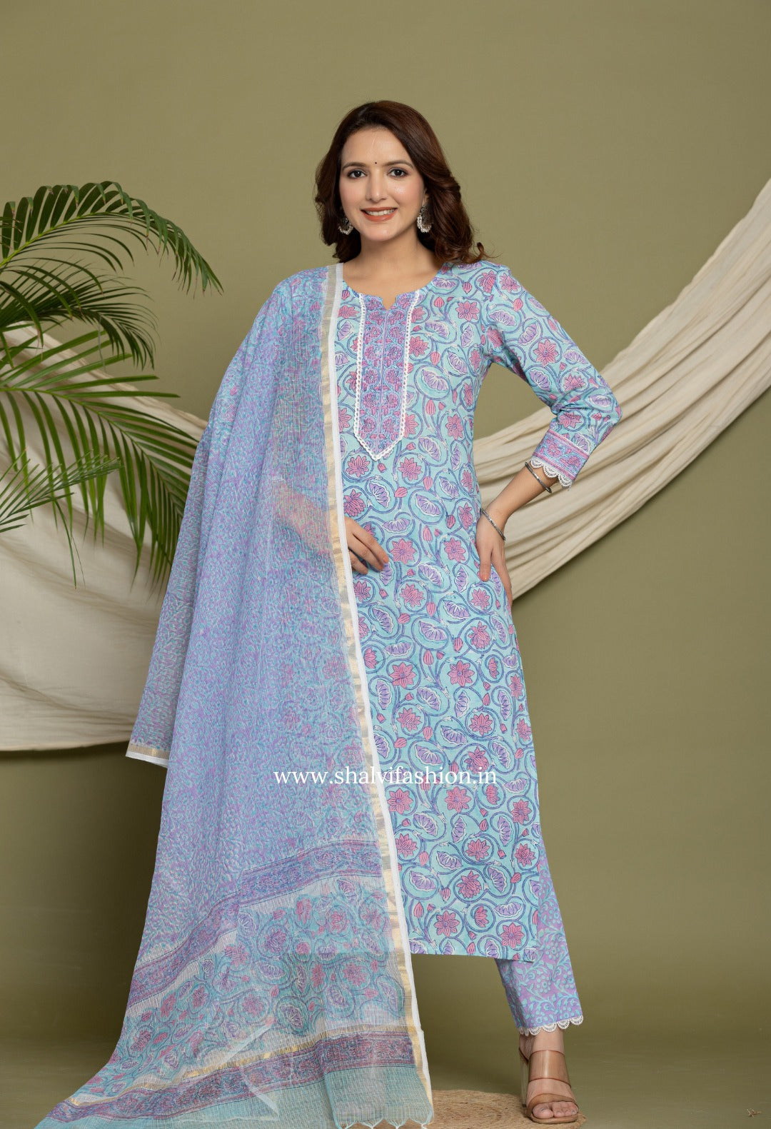 Shop block print cotton suits online (CSS303)