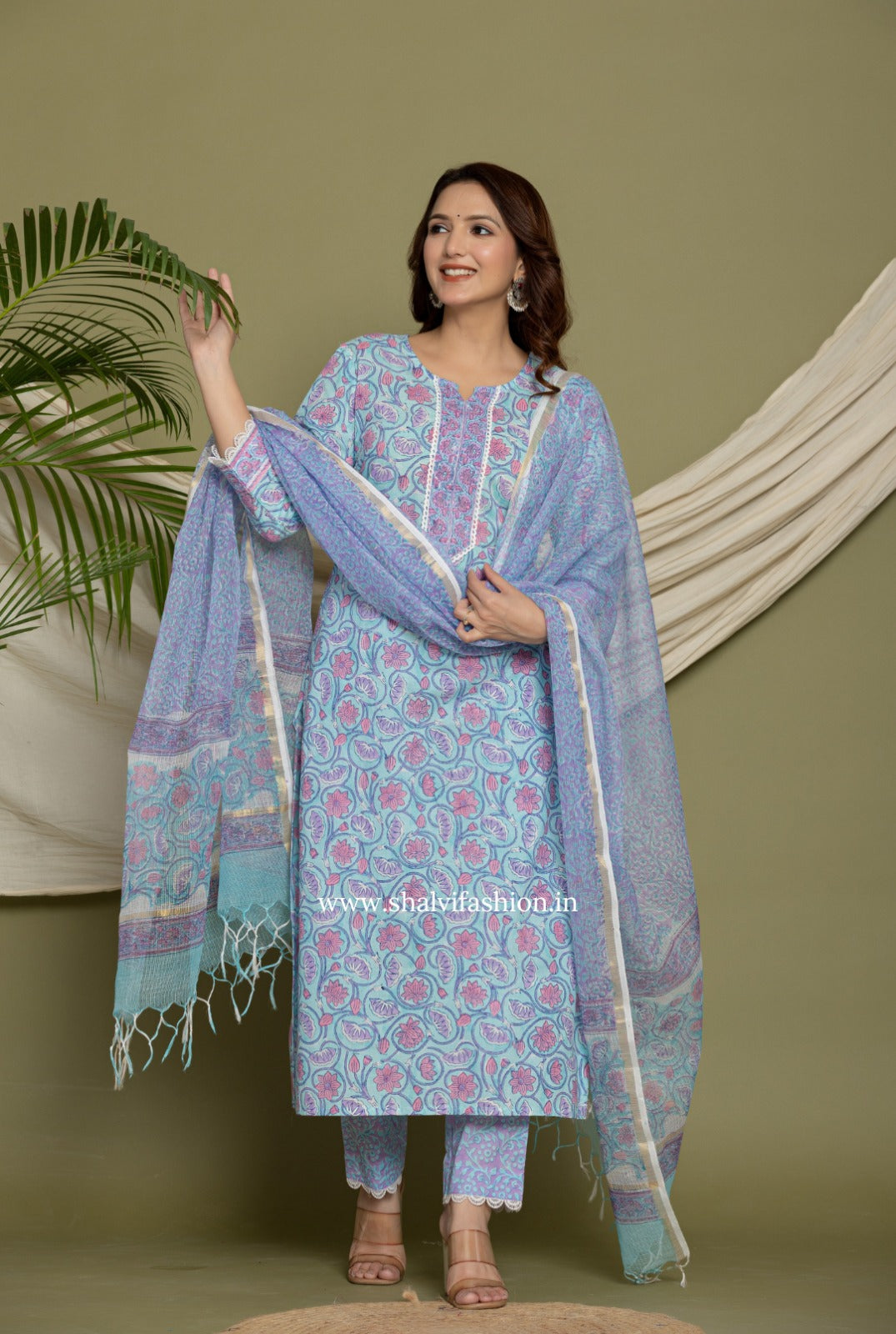 Shop block print cotton suits online (CSS303)