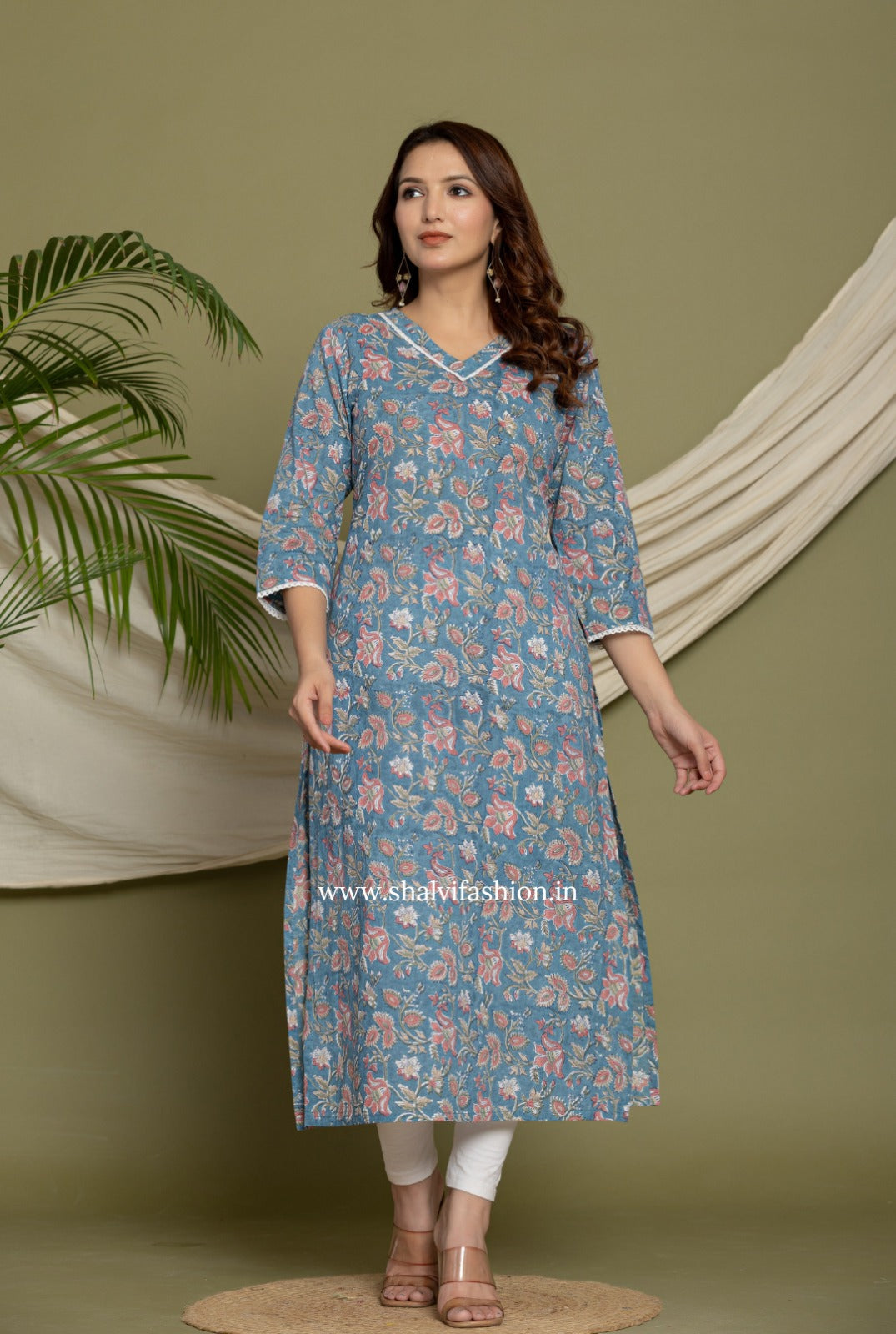 Shop block printed cotton Kurtis in jaipur (CSS312)