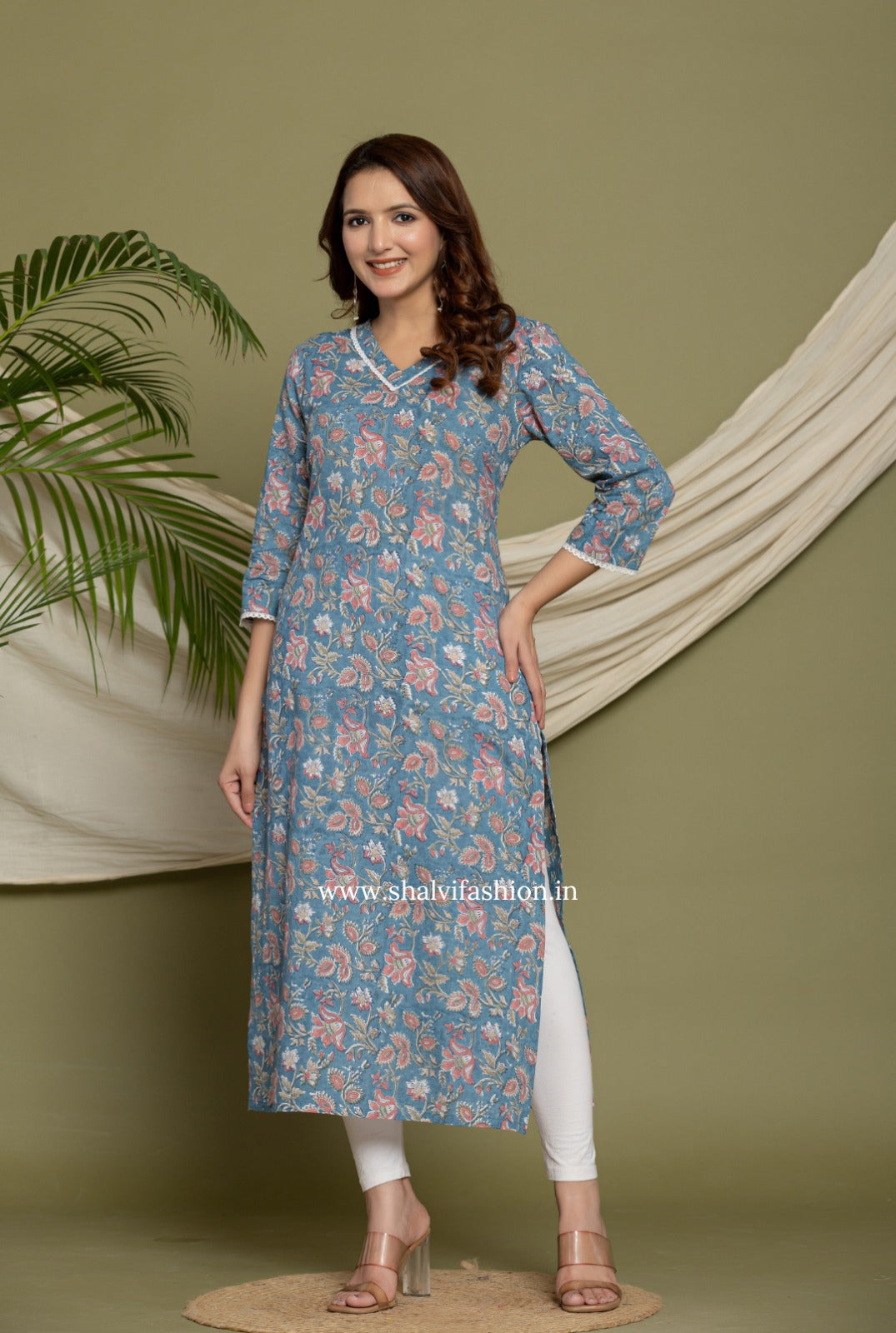 Shop block printed cotton Kurtis in jaipur (CSS312)