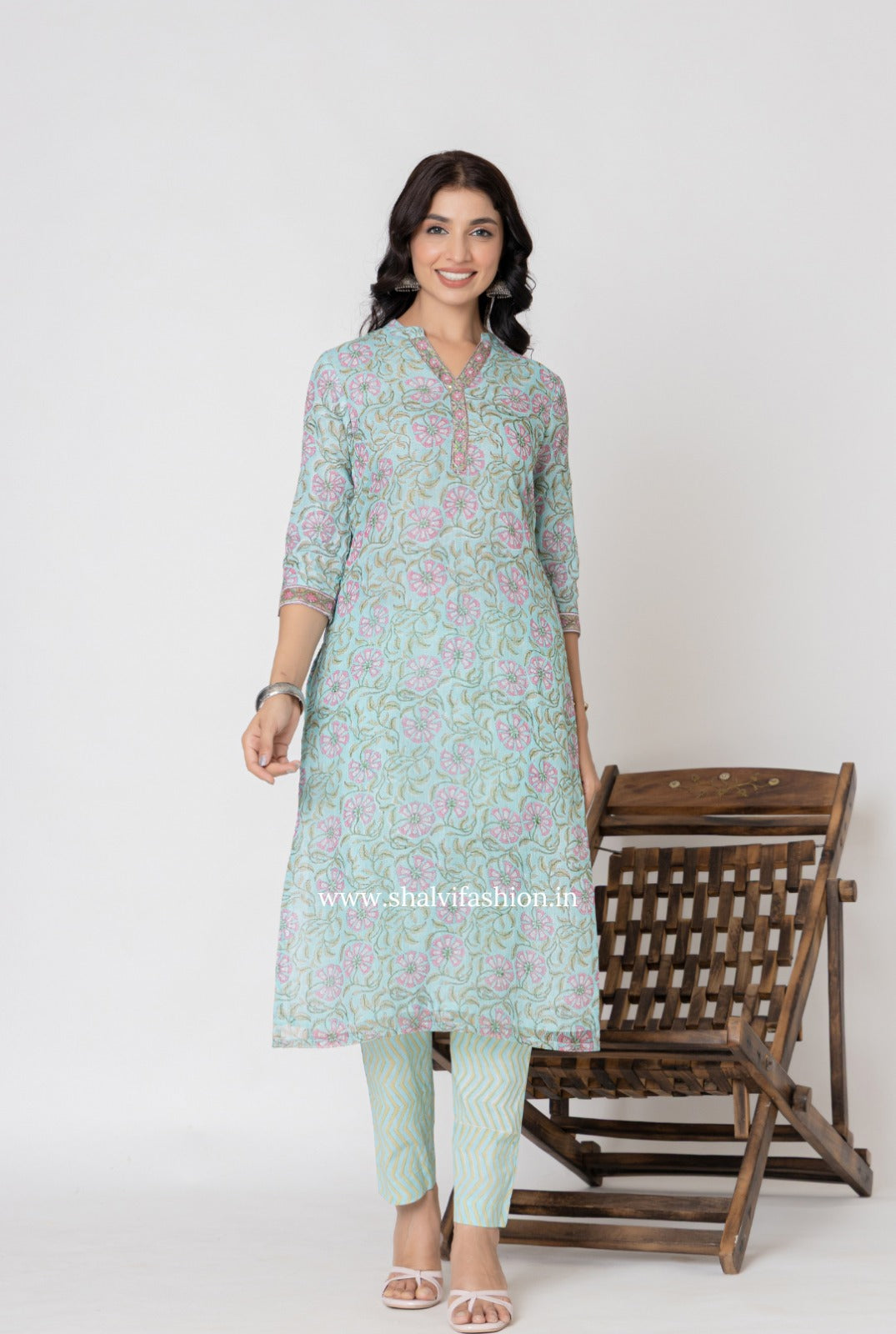 Shop block printed kota doria suits online (CSS317)
