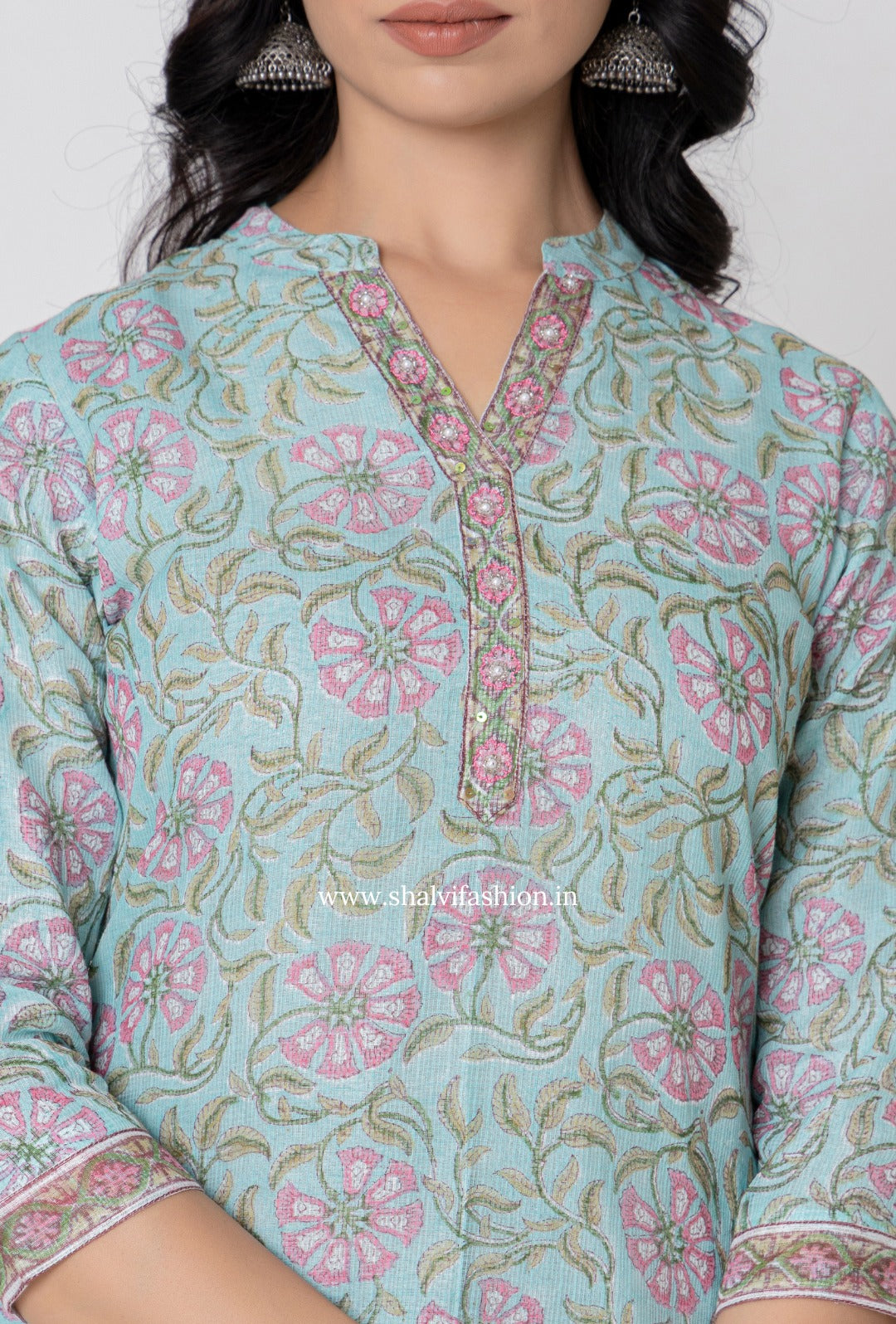 Shop block printed kota doria suits online (CSS317)