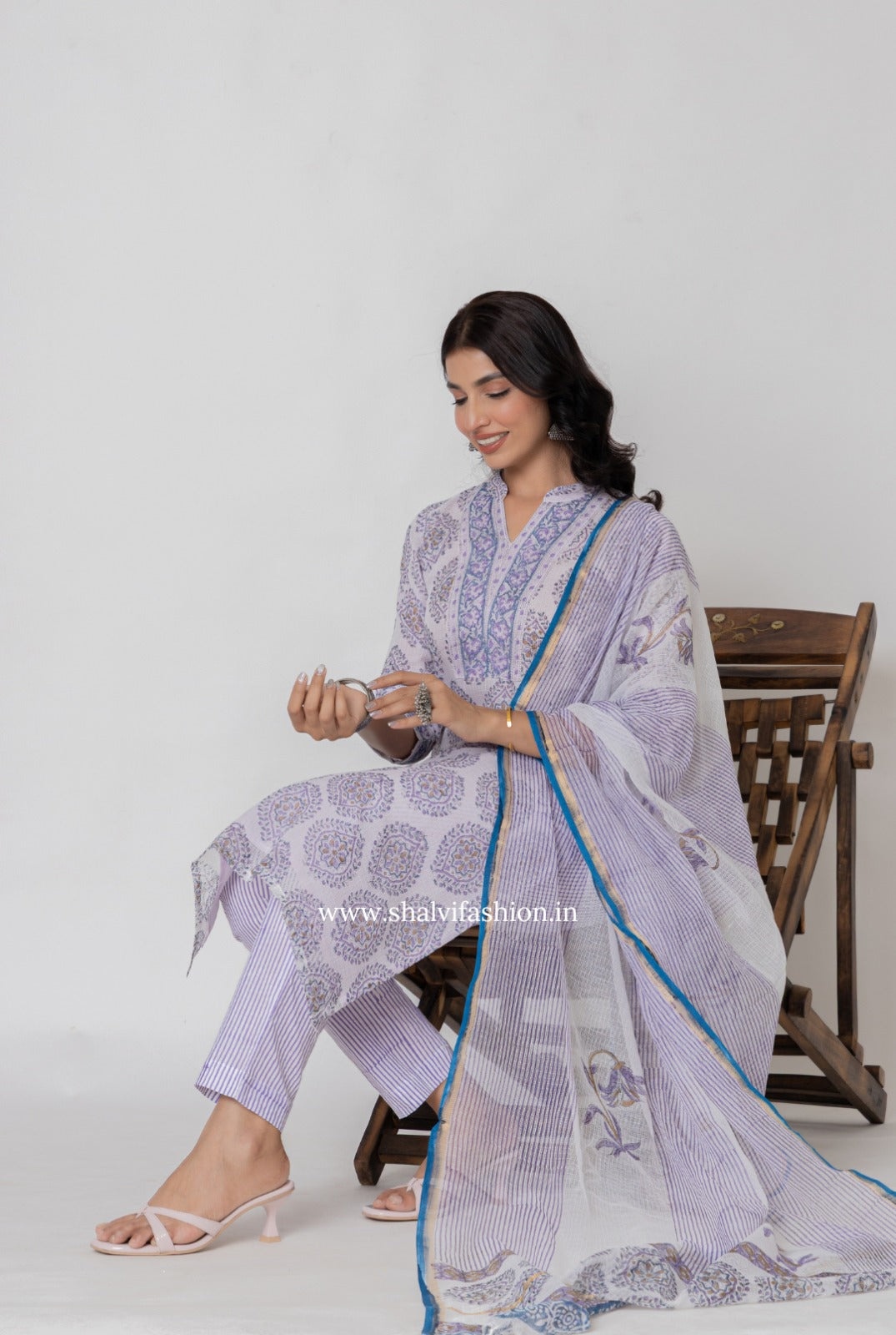 Shop hand block printed kota doria suits online (CSS318)