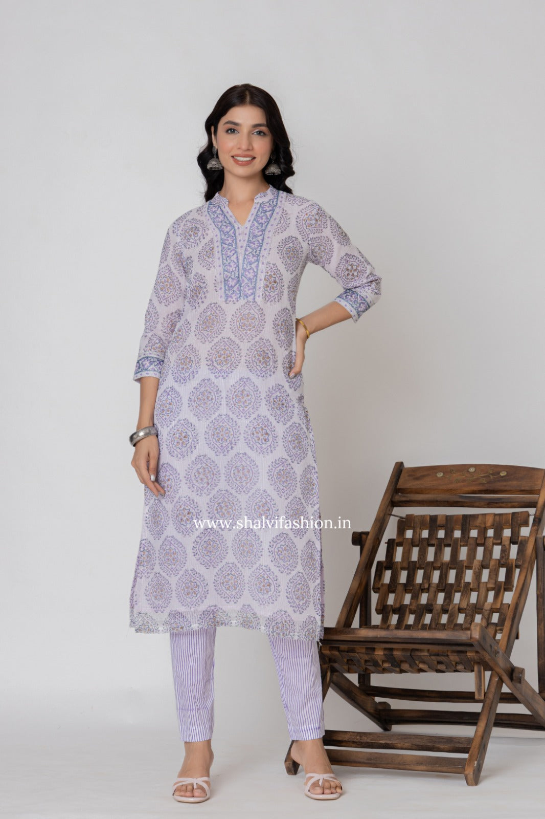 Shop hand block printed kota doria suits online (CSS318)