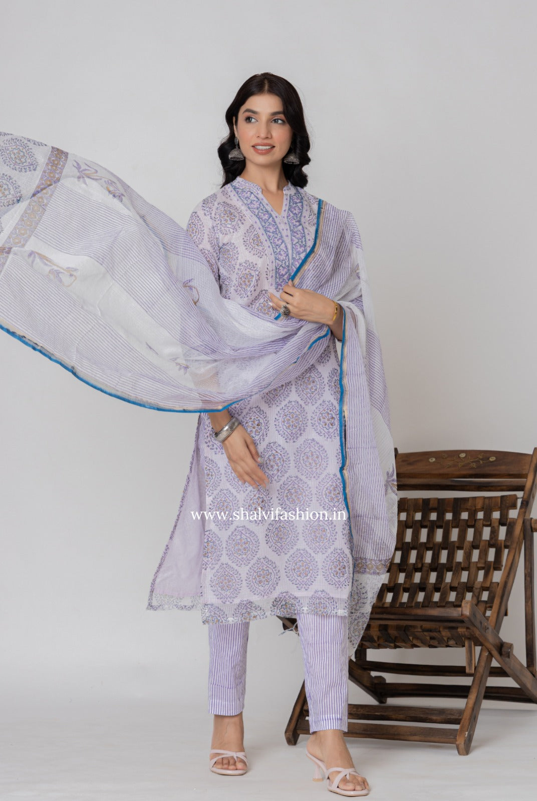 Shop hand block printed kota doria suits online (CSS318)