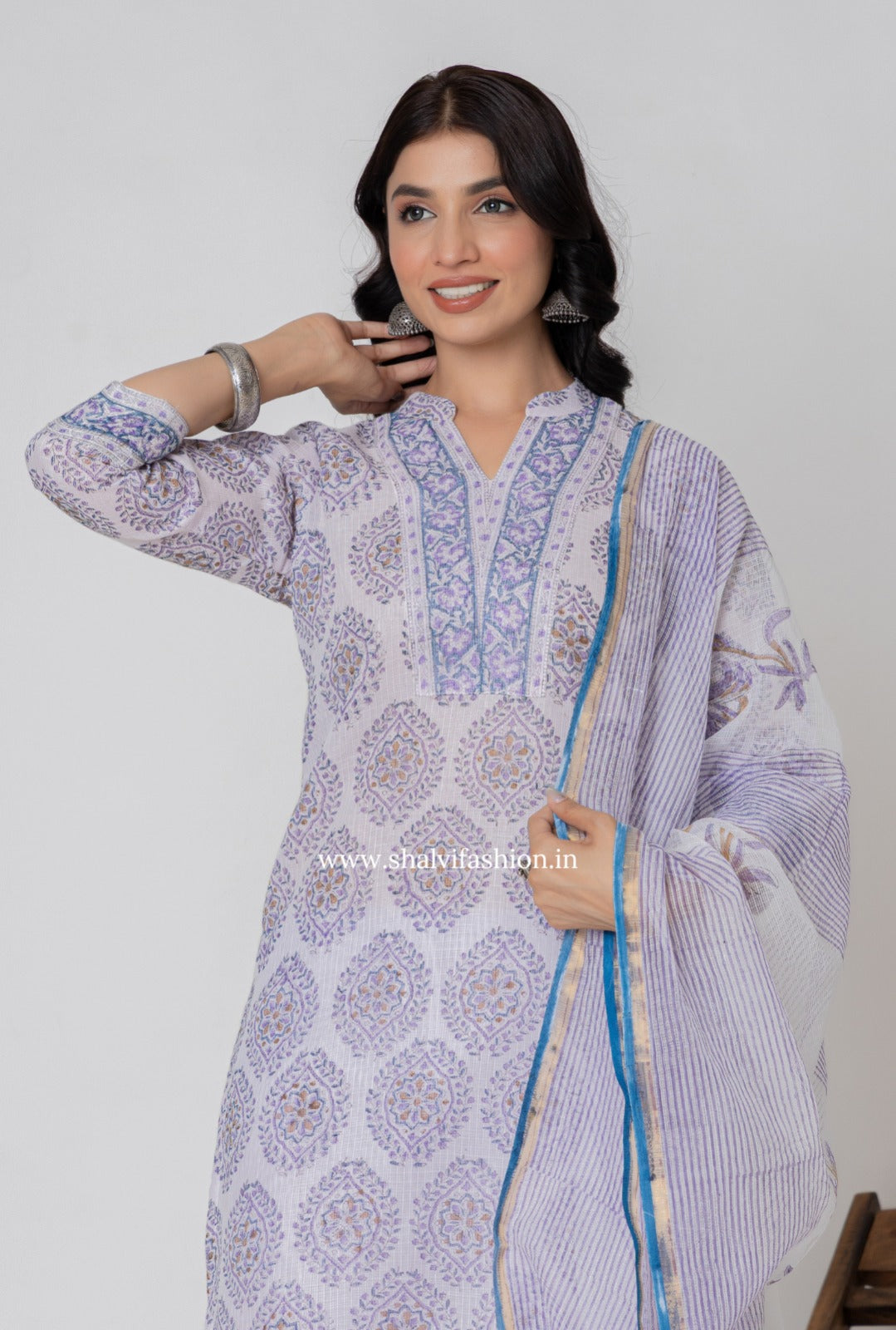 Shop hand block printed kota doria suits online (CSS318)