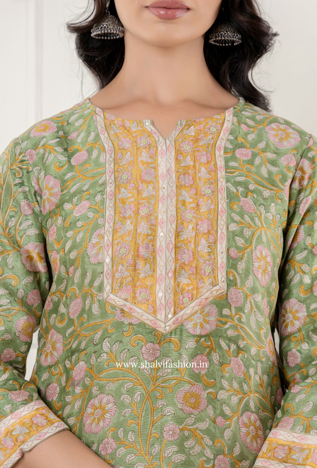 Shop traditional block printed chanderi silk suits (CSS321)
