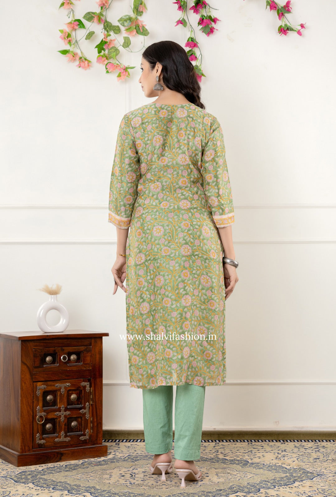 Shop traditional block printed chanderi silk suits (CSS321)