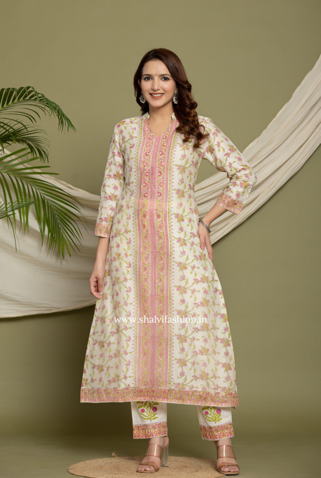 Shop block printed chanderi suits online shopping (CSS322)