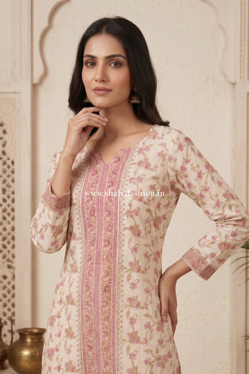 Shop block printed chanderi suits online shopping (CSS322)