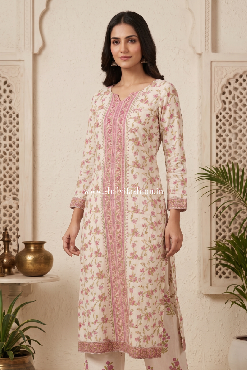 Shop block printed chanderi suits online shopping (CSS322)