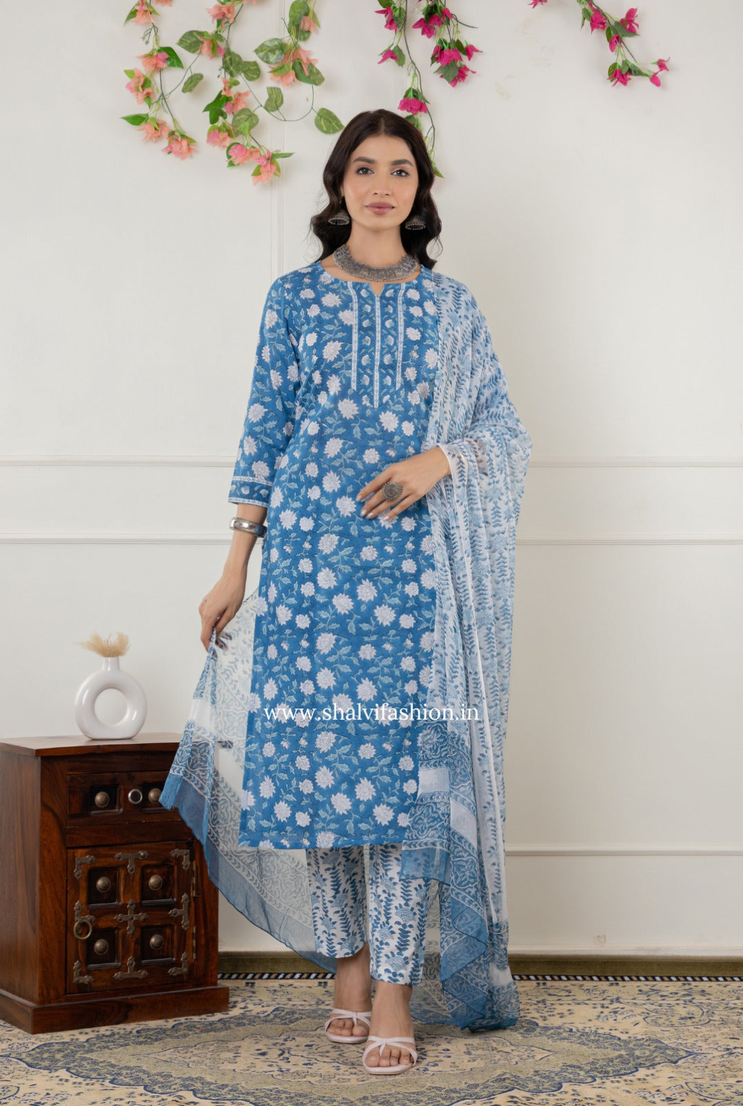 Shop block printed cotton suits online shopping (CSS328)