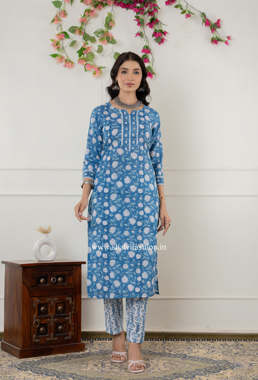 Shop block printed cotton suits online shopping (CSS328)
