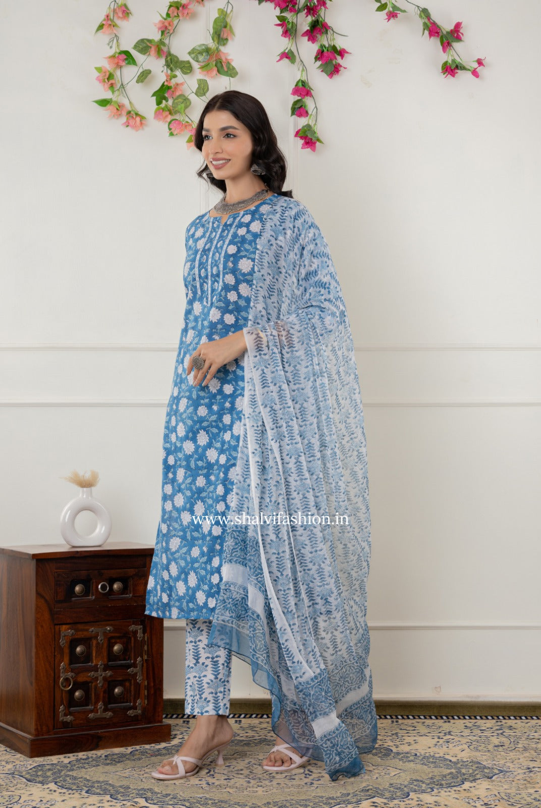 Shop block printed cotton suits online shopping (CSS328)
