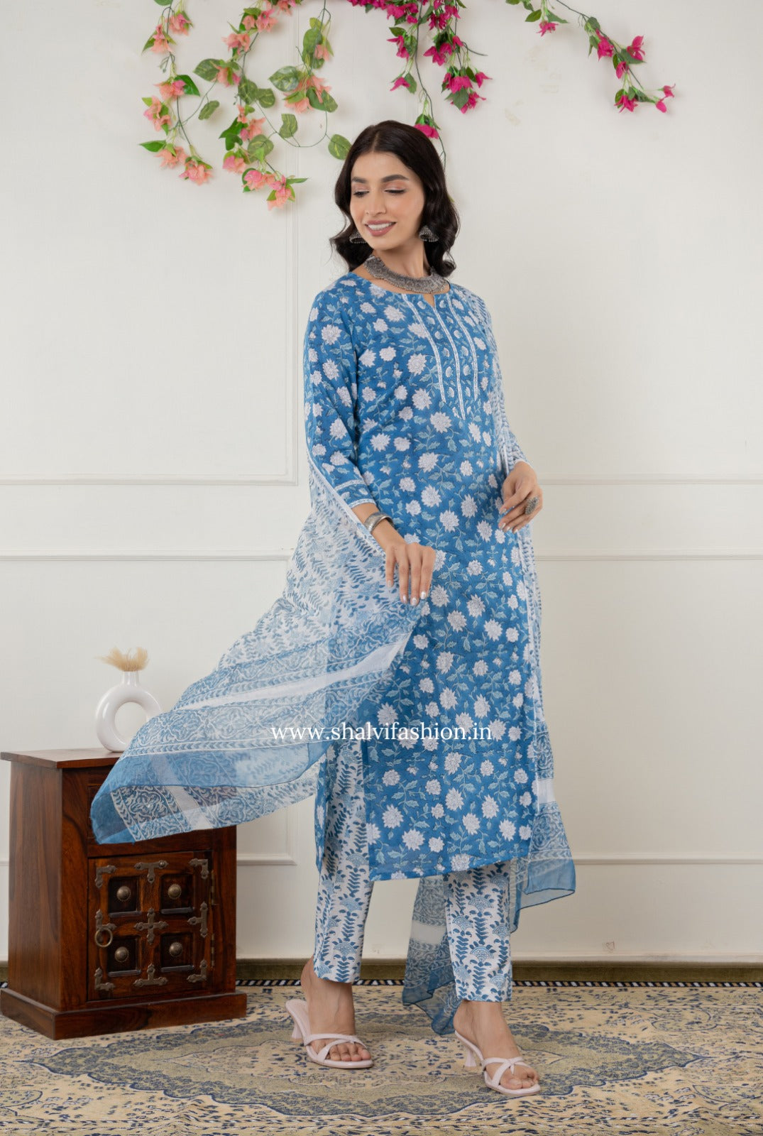 Shop block printed cotton suits online shopping (CSS328)