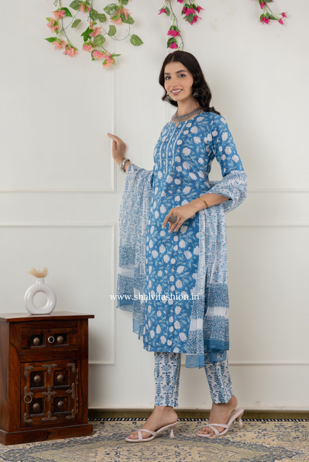 Shop block printed cotton suits online shopping (CSS328)