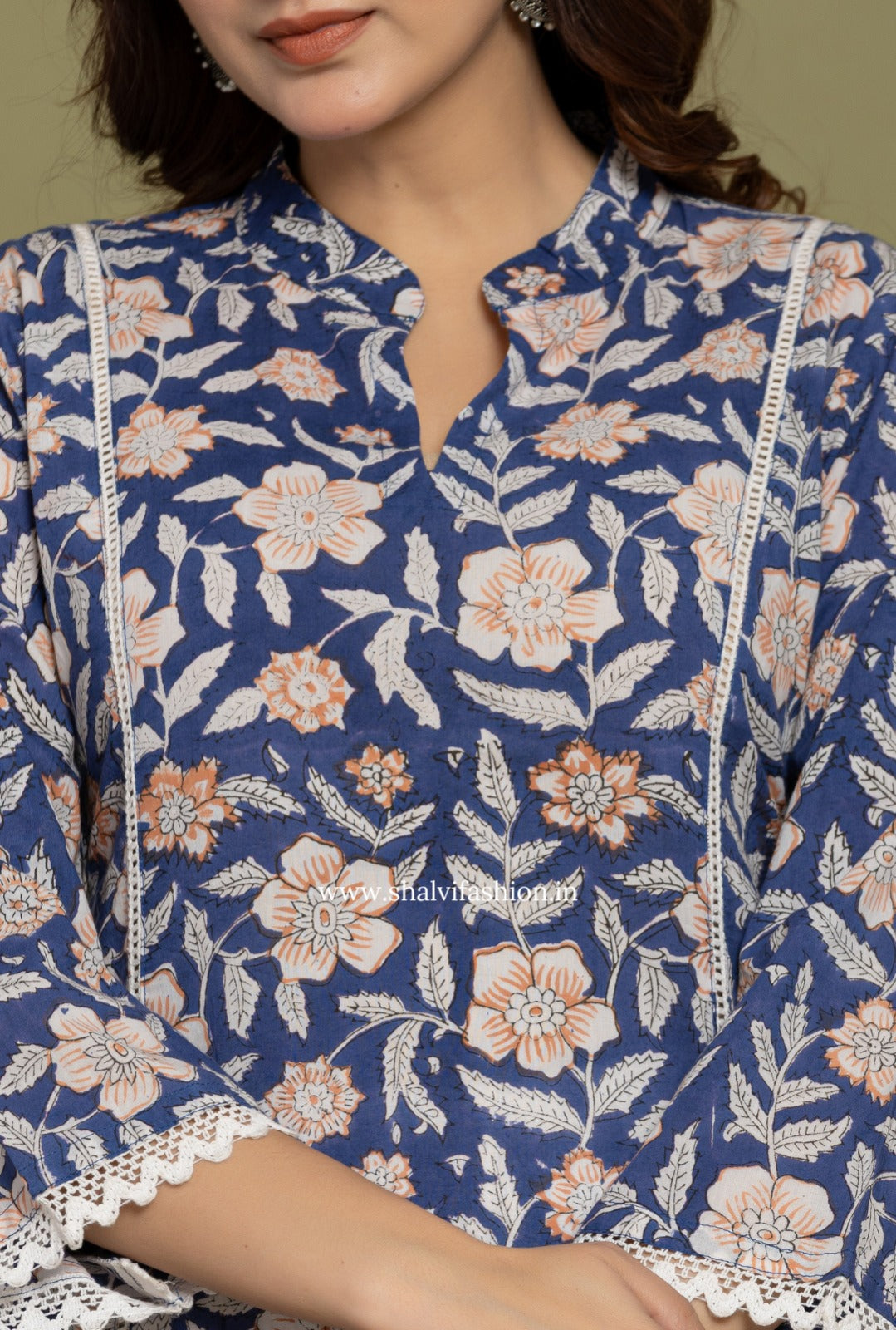 Shop hand block printed cotton kurties online (CSS333)