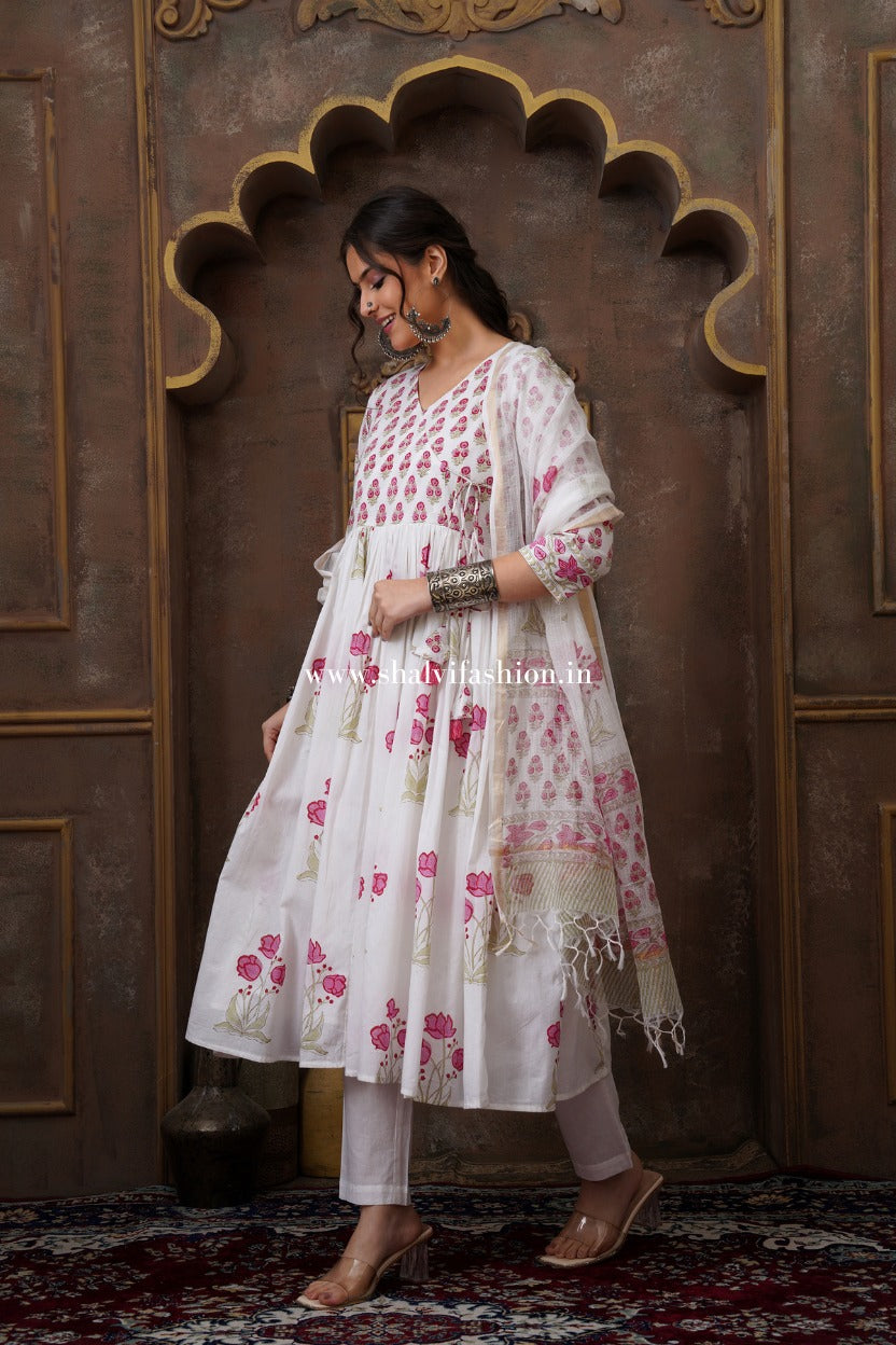 Shop block printed cotton kurties in jaipur (CSS338)