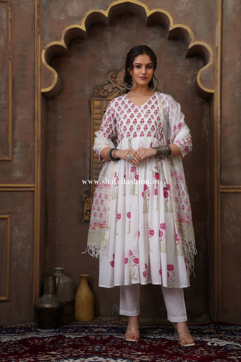 Shop block printed cotton kurties in jaipur (CSS338)