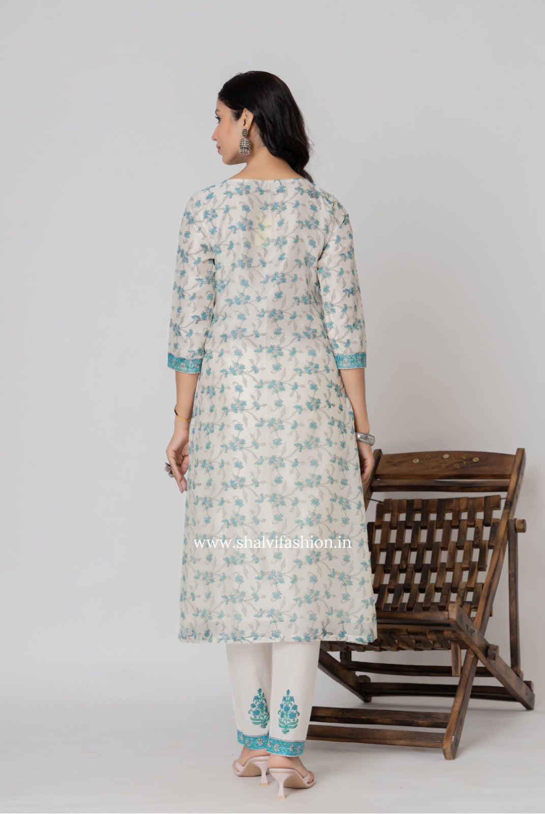 Shop block printed chanderi silk suits (CSS344)