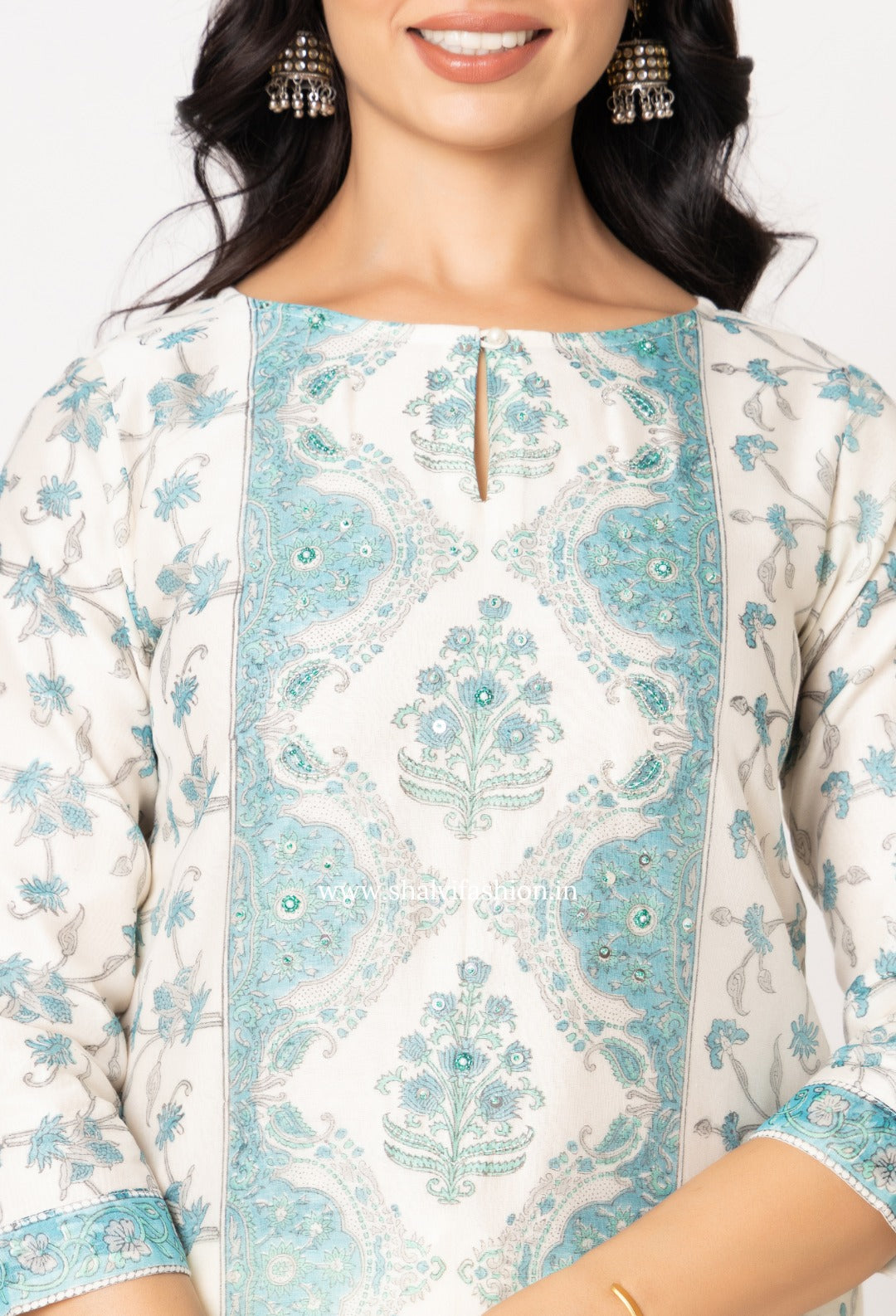 Shop block printed chanderi silk suits (CSS344)