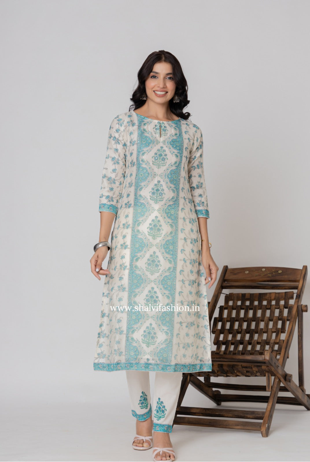 Shop block printed chanderi silk suits (CSS344)