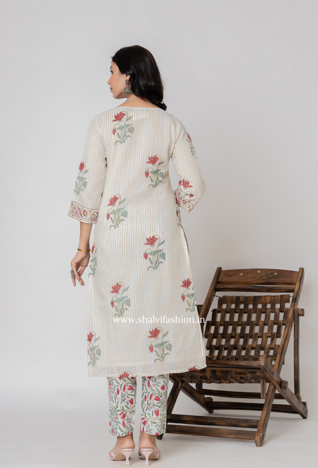 Shop hand block printed chanderi silk suits online (CSS345)