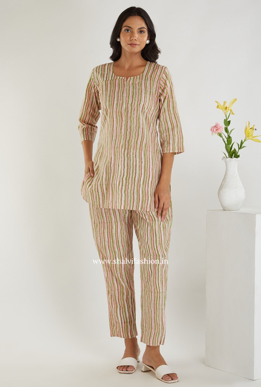 Summer Collection : Hand Block Print Cotton Two Piece Set (CSS355)