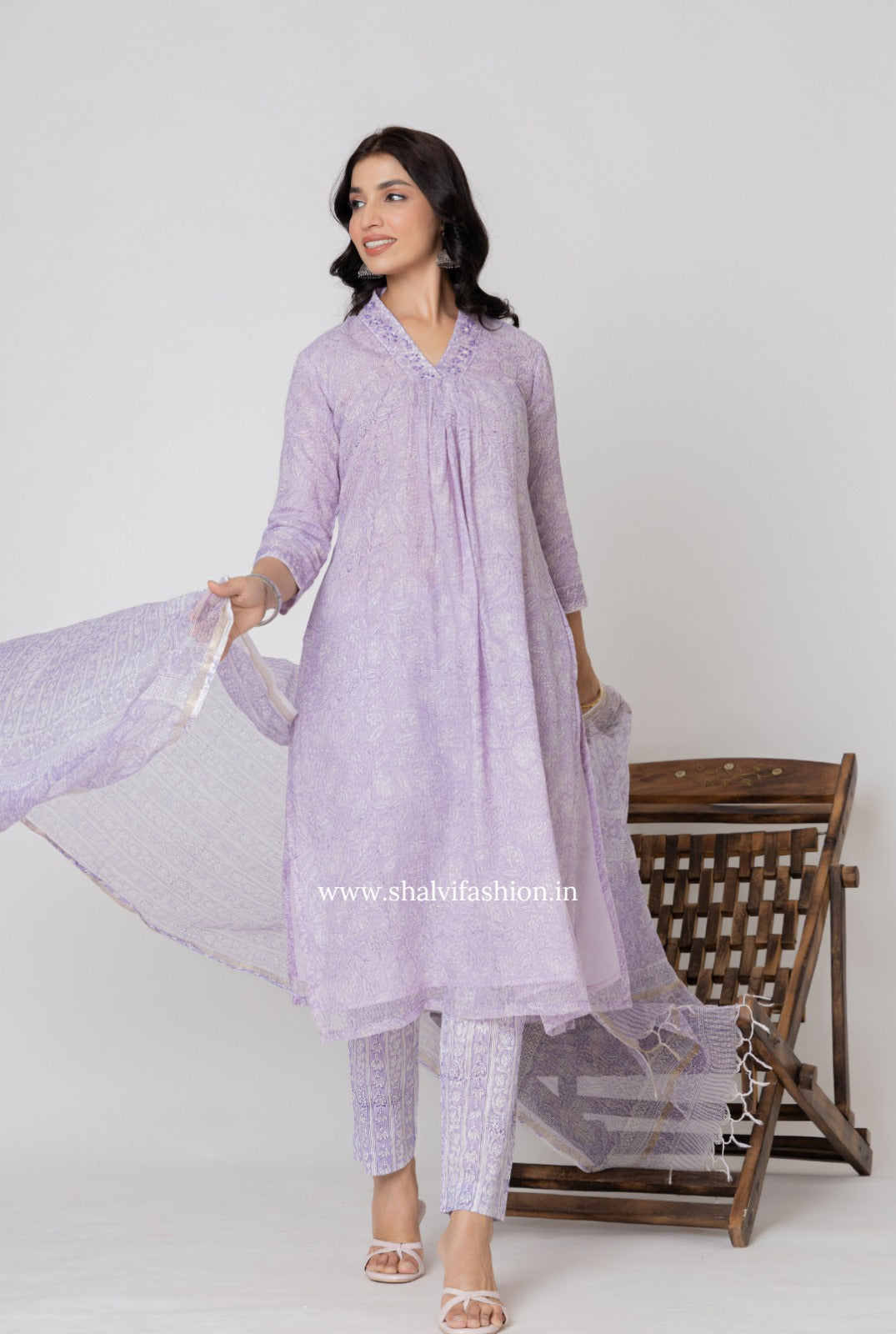 Shop block printed kota doria suits online (CSS362)