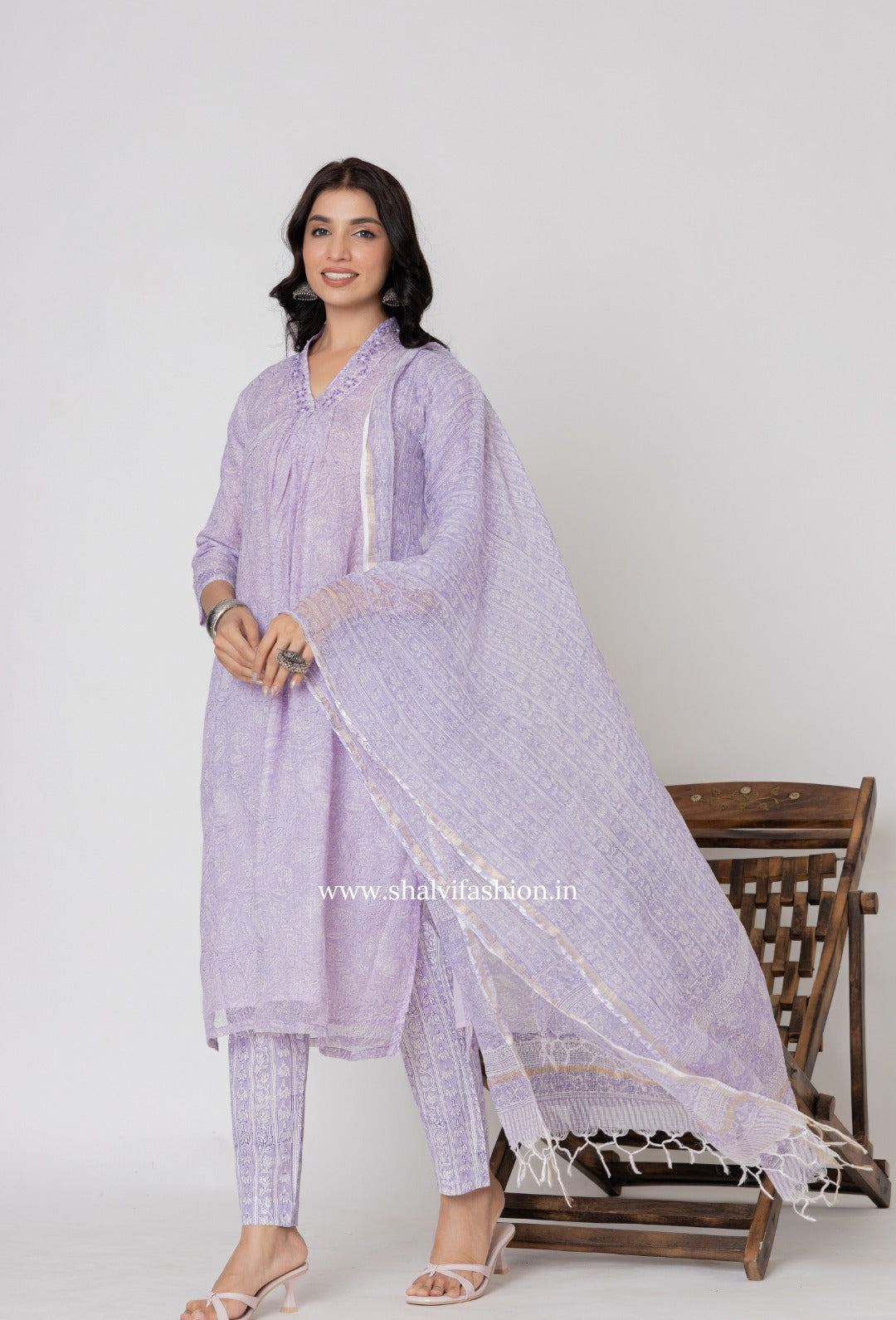 Shop block printed kota doria suits online (CSS362)