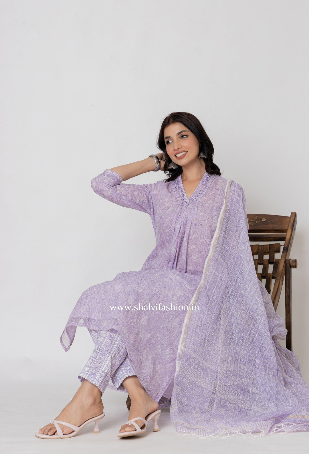 Shop block printed kota doria suits online (CSS362)