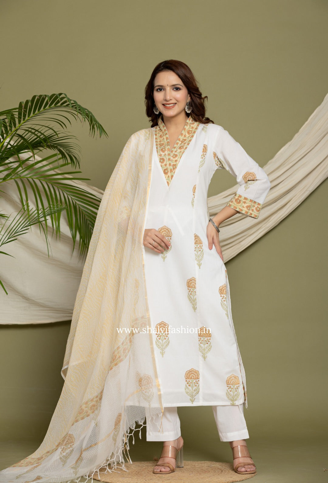 Shop hand block print cotton suits (CSS366)