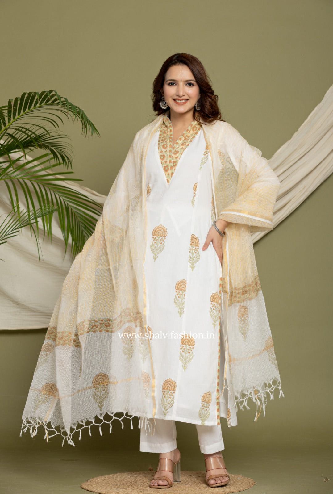 Shop hand block print cotton suits (CSS366)