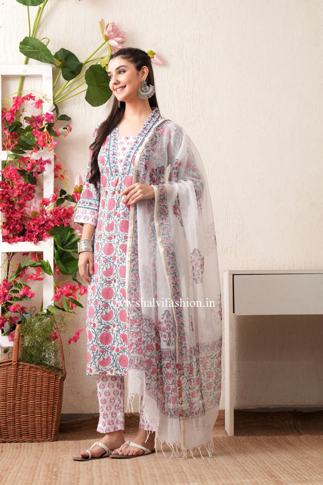 Shop block printed pure cotton suits (CSS369)