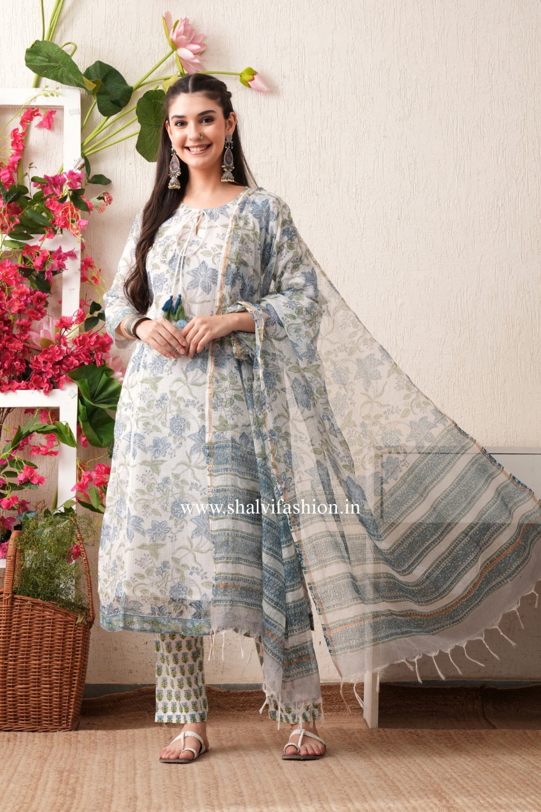 Shop block print kota doria suits online (CSS391)