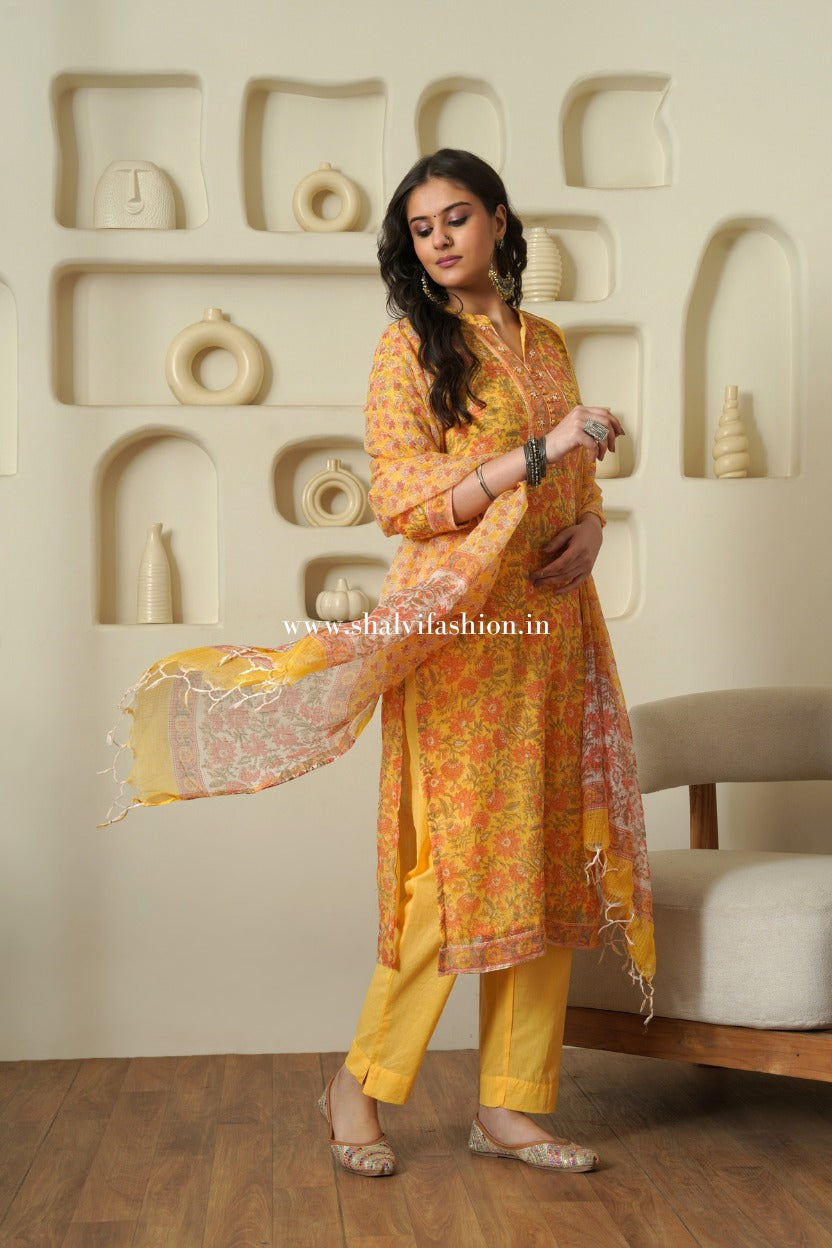 Shop hand block print kota doria suits (CSS394)