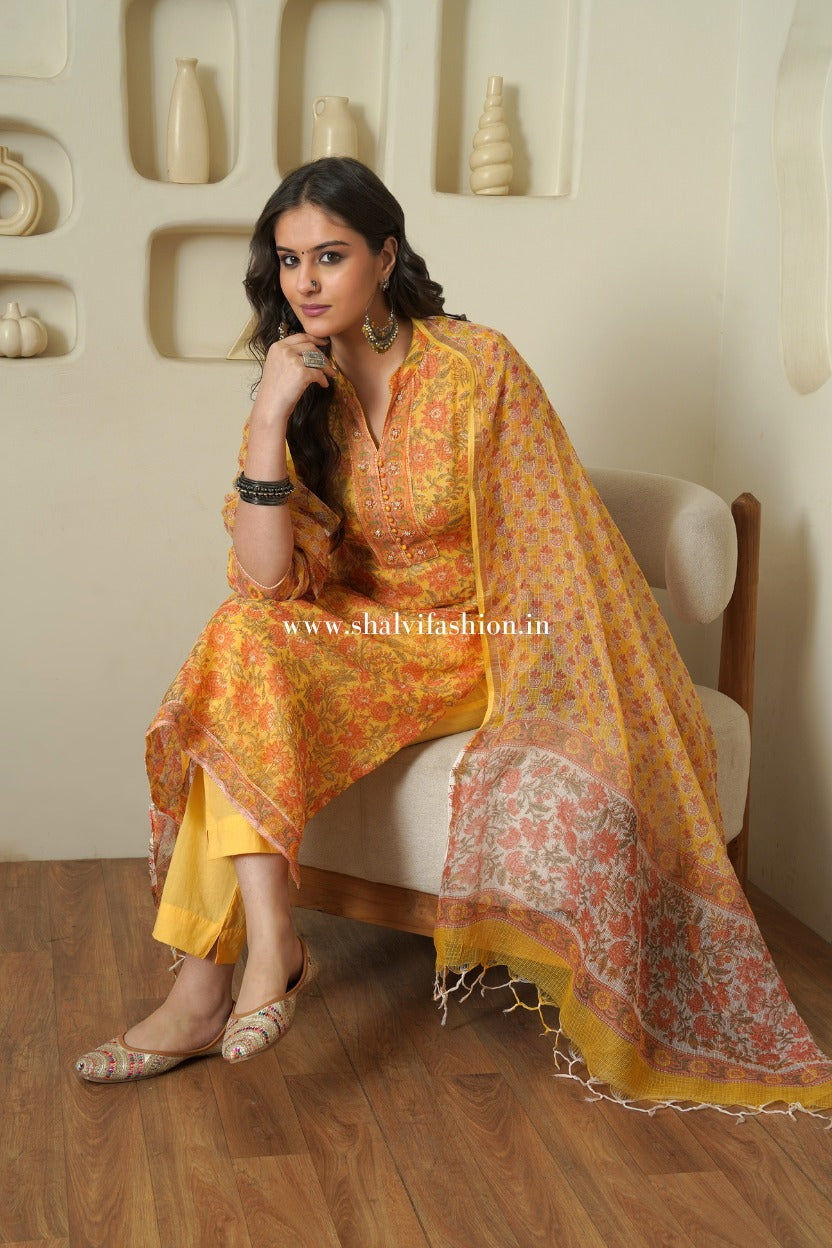 Shop hand block print kota doria suits (CSS394)