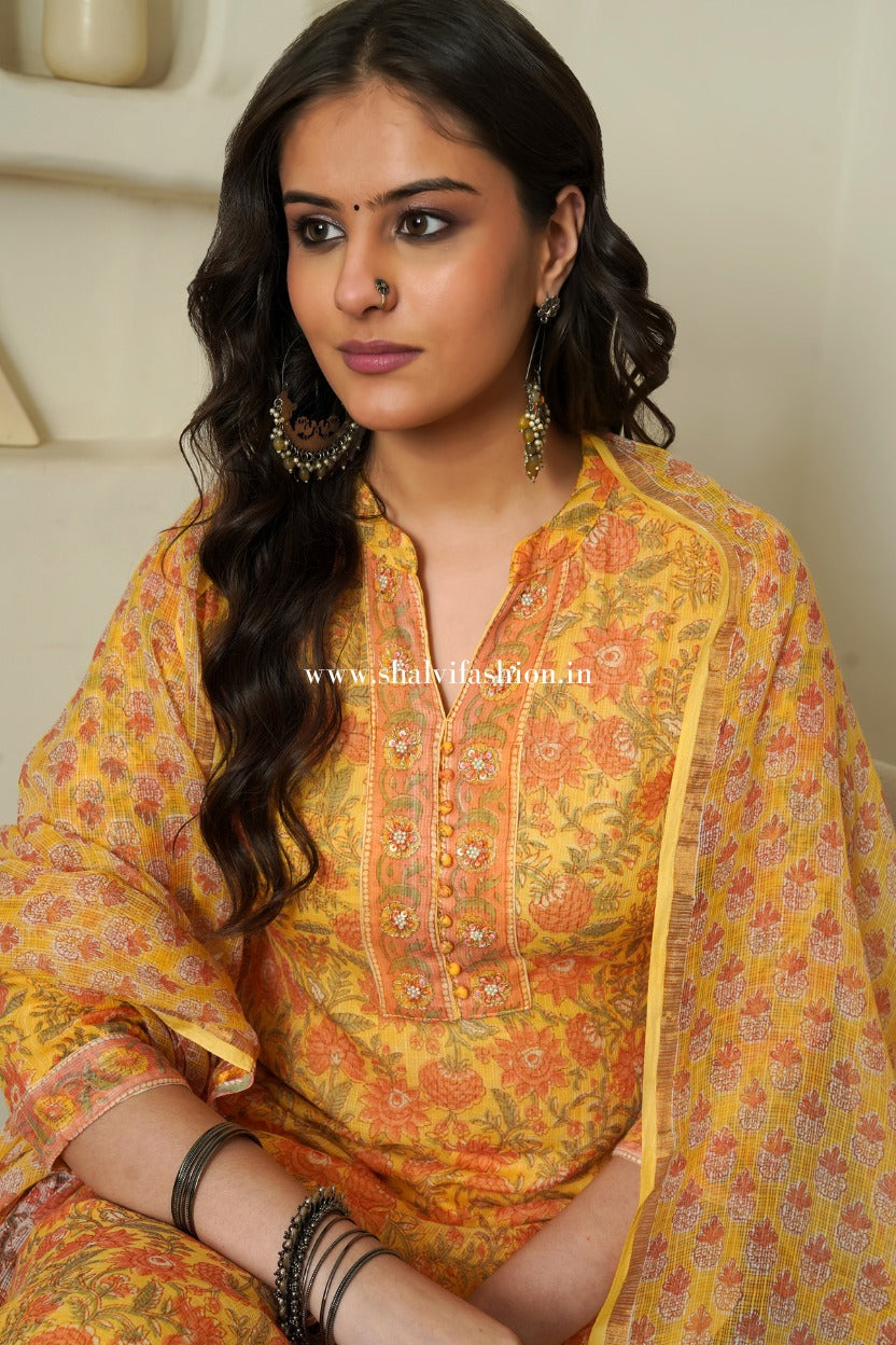 Shop hand block print kota doria suits (CSS394)