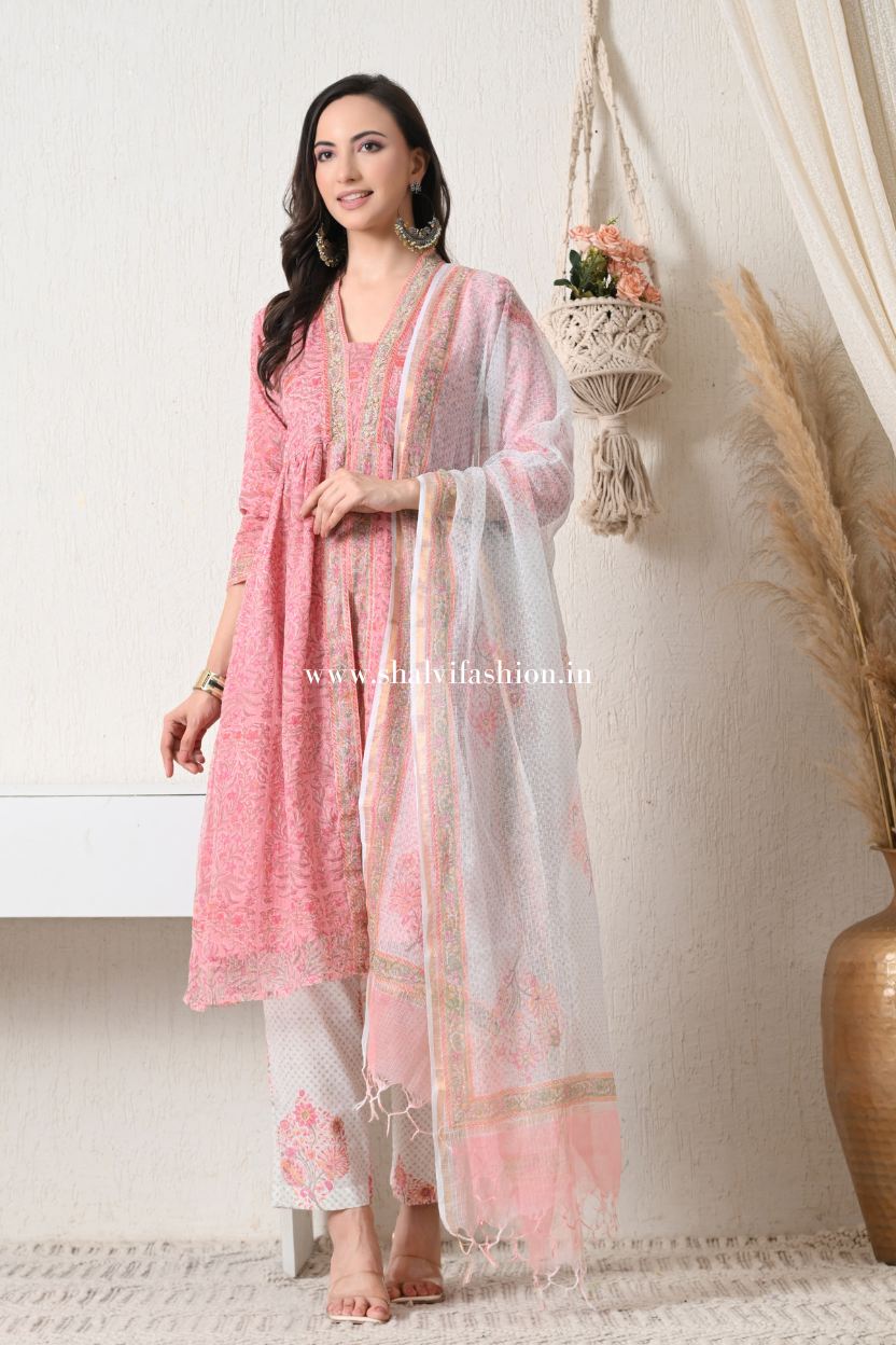 Shop block print kota doria suits online shopping (CSS395)