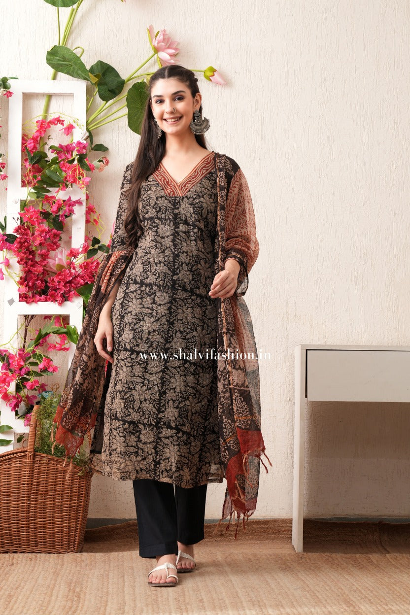 Shop block print kota doria suits online shopping (CSS398)