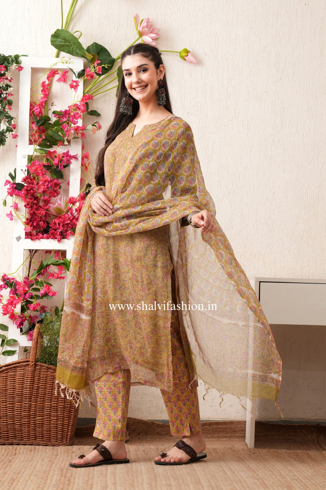 Shop sanganeri print kota doria stitched suits (CSS400)