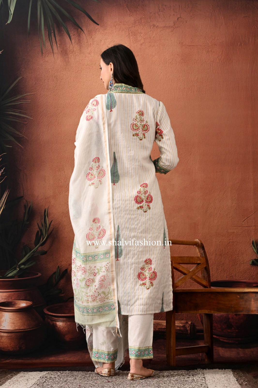 Shop hand block print mul chanderi suits online (CSS401)