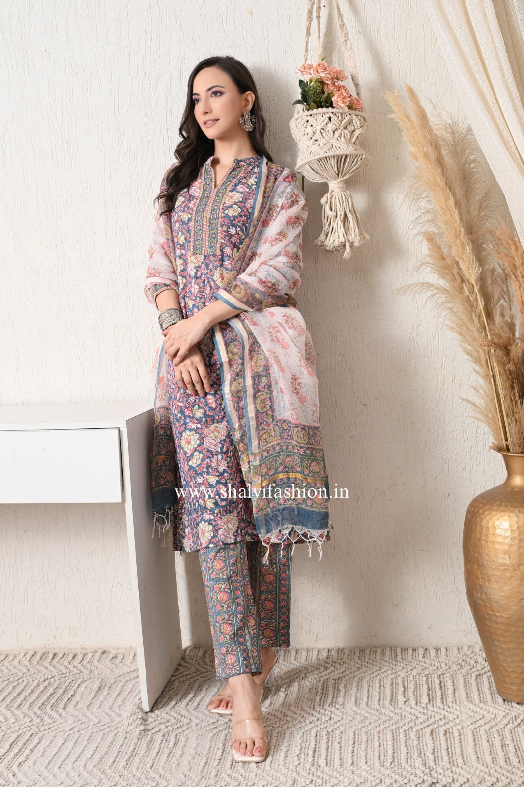 Shop sanganeri block print cotton suits online (CSS408)