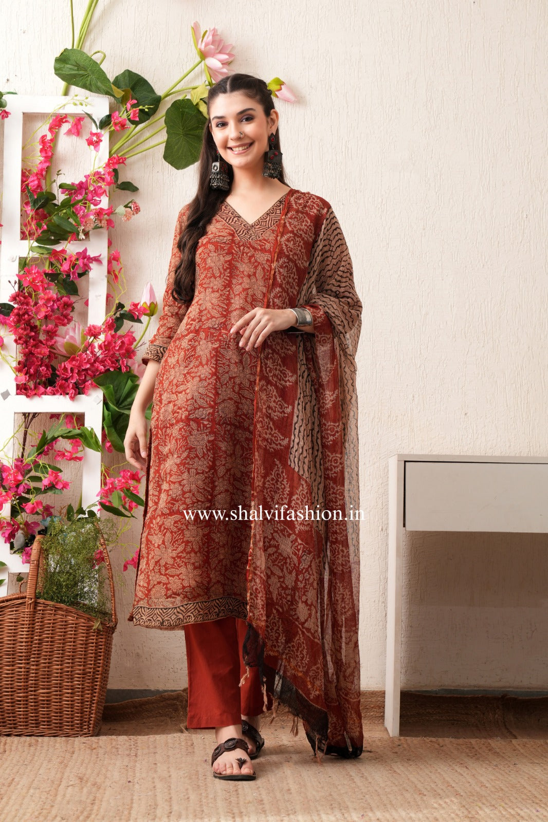 Shop block print kota doria suits online(CSS452)