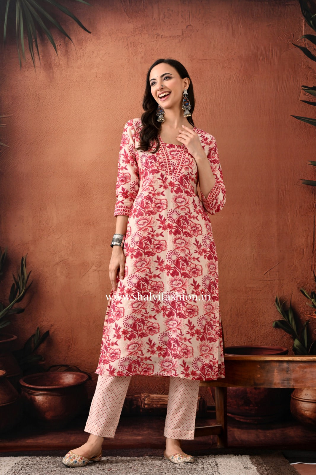 Shop hand block print chanderi silk suits (CSS468)