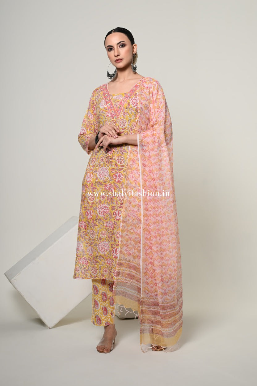 Shop hand block printed cotton suits online (CSS506)