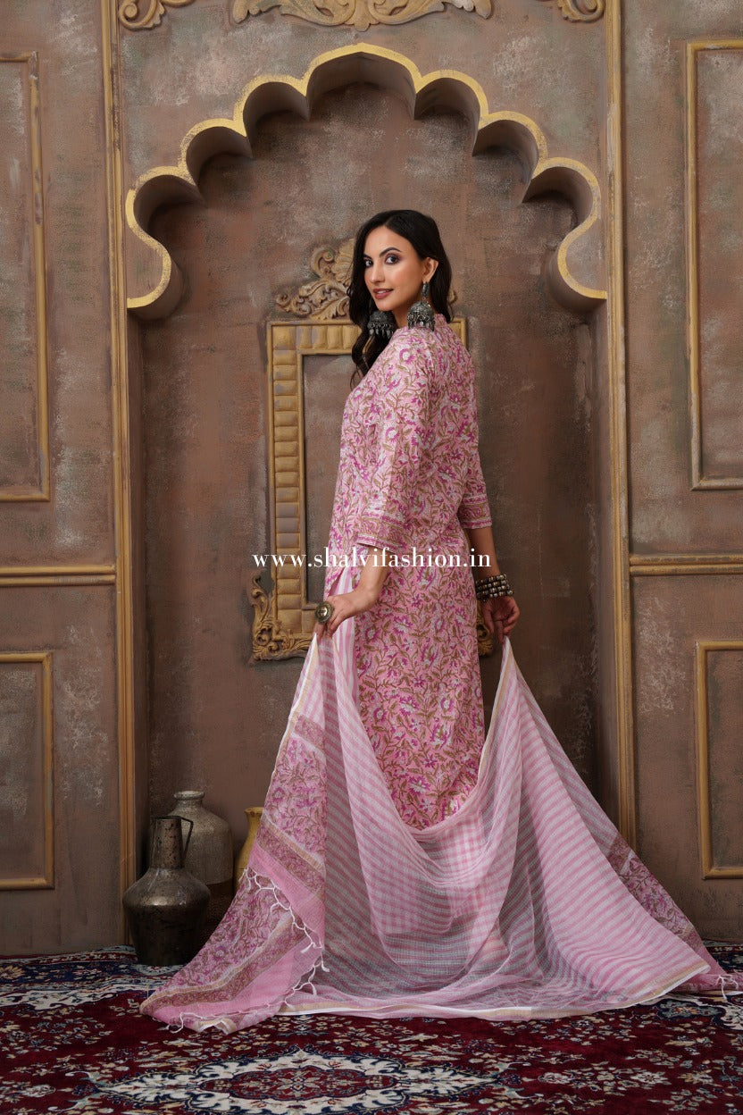 Shop hand block printed cotton suits online shopping (CSS509)