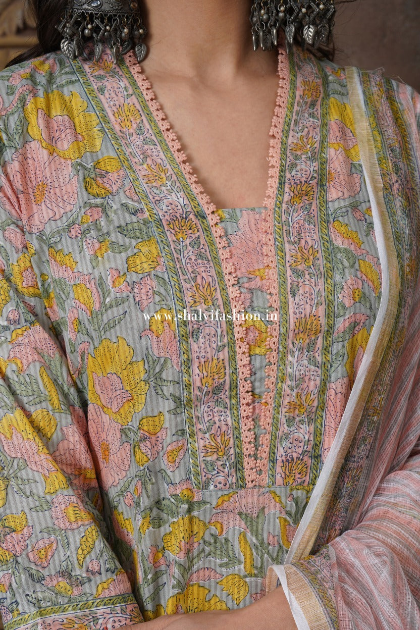 Shop block printed cotton suits online shopping (CSS512)