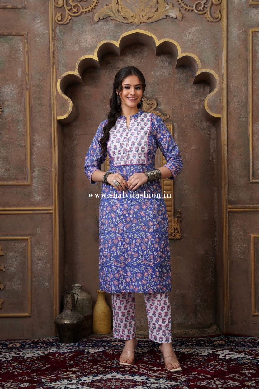 Shop jaipuri hand block printed cotton suit online shopping (CSS518)