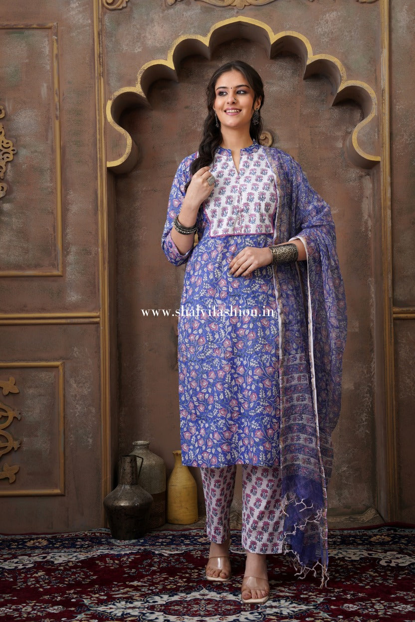 Shop jaipuri hand block printed cotton suit online shopping (CSS518)